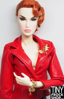 Integrity Ginger and Cinnamon Holiday at Home Gold Mistletoe Brooch and Bracelet Set