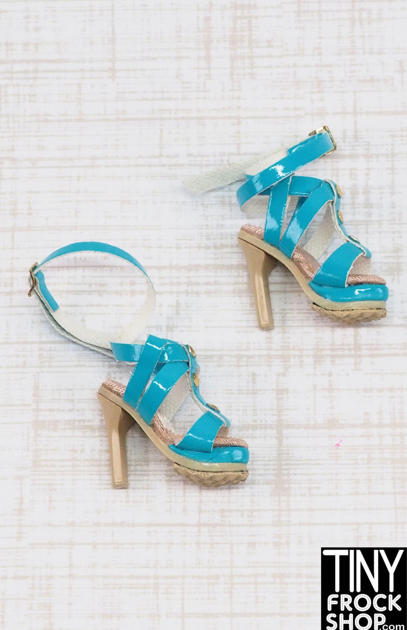 Tiny Frock Shop Integrity Kyori Rising Sun Turquoise Strappy Heels