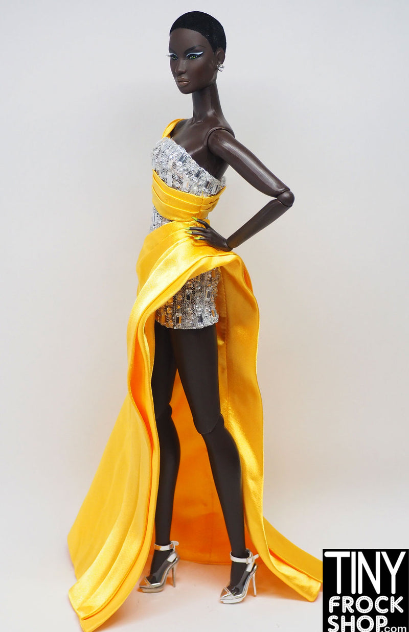 Integrity Legendary Status Agnes Von Weiss Stone Dress with Yellow Satin Overlayer