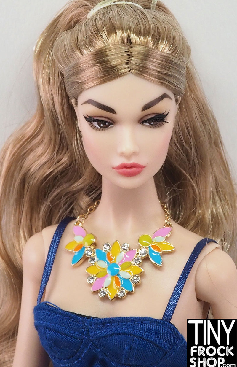 Integrity Perfectly Palm Springs Poppy Enamel Statement Necklace