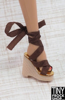 Integrity Ribbon Wrap Vintage Wedge Heels - More Colors