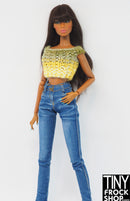 12" Fashion Doll Ombre Yellow Sweater Crop Top