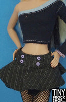 12" Fashion Doll Pin Striped Denim Skirt - Tiny Frock Shop