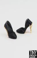 Integrity Summer Rose Eugenia Perrin Black and Gold Heels
