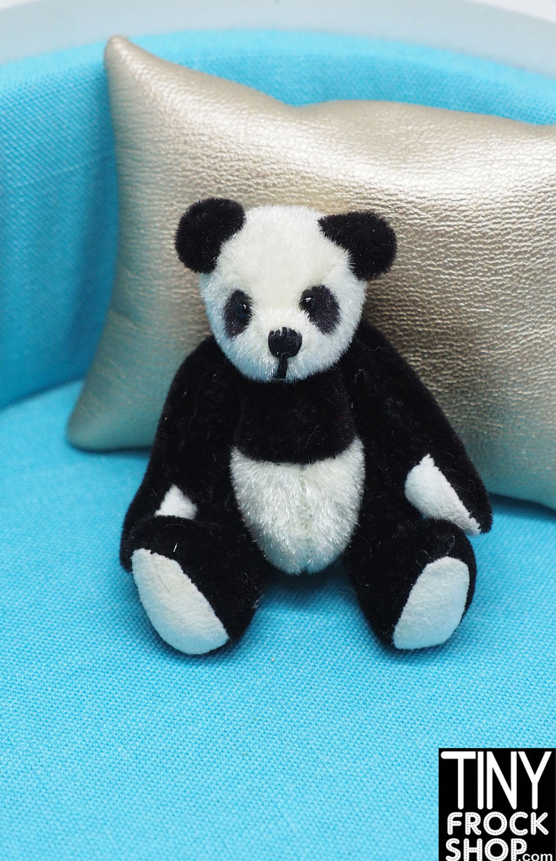 12" Fashion Doll Pose-able Black & White Panda Bears - 2 Sizes