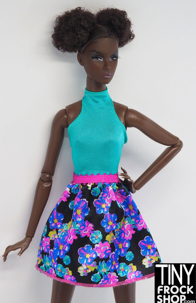 Barbie® Floral and Solid Halter Dress