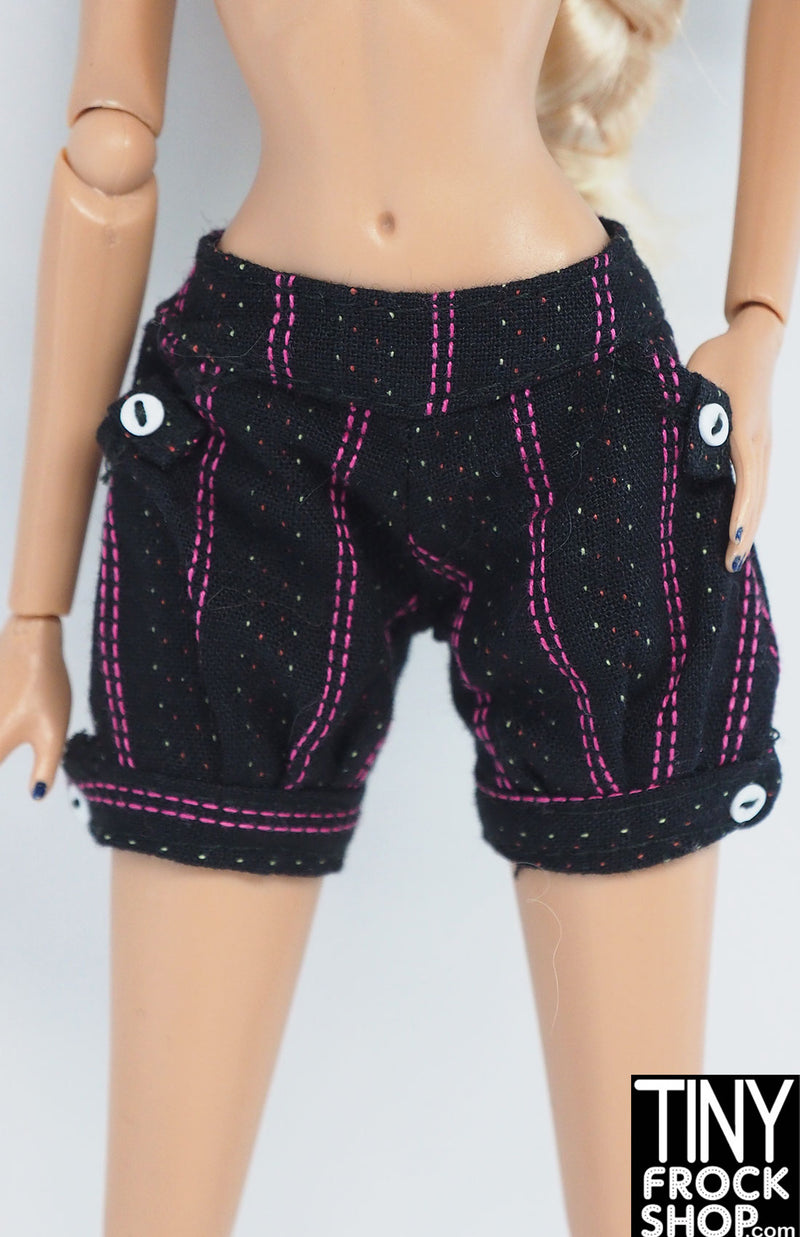 Barbie® Super Cute Stitched Blouson Black Shorts