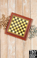 12" Fashion Doll Ceramic Wooden Look Chess Set