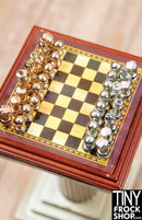 12" Fashion Doll Ceramic Wooden Look Chess Set