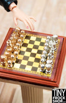 12" Fashion Doll Ceramic Wooden Look Chess Set