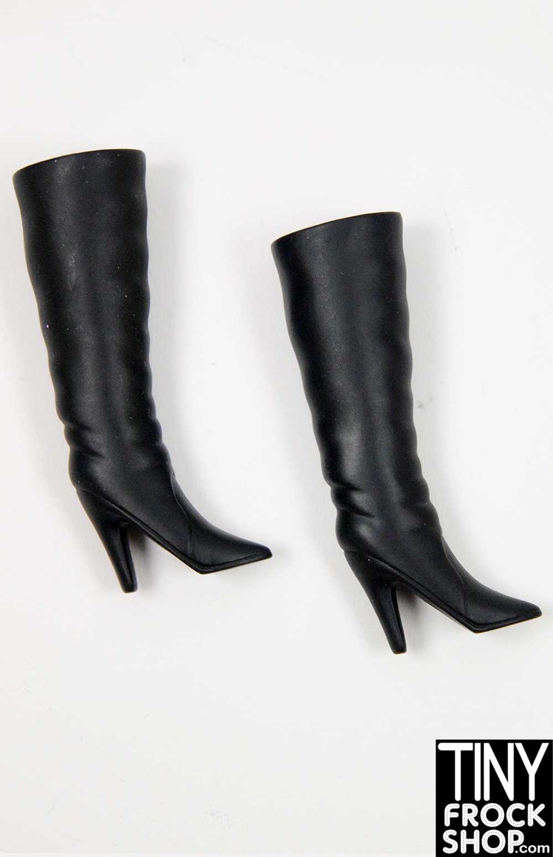 Barbie® Heeled Black Scrunchy Boots
