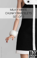 12 Inch Fashion Doll -Chunky Bracelet Set of 2 - Black or White - Tiny Frock Shop