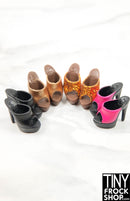 12" Fashion Doll Platform Open Toe Shoes - 4 Colors