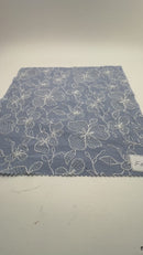 12" Fashion Doll F0288 White Flowers on Blue Fabric