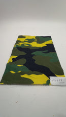 12" Fashion Doll F0298 Yellow, Green and Black Camo Knit Fabric