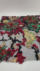 12" Fashion Doll F0212 Beautiful Multi Colored Sequined Fabric