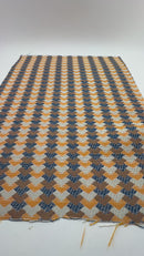 12" Fashion Doll F0277 Orange, Brown, Navy Diamond Fabric