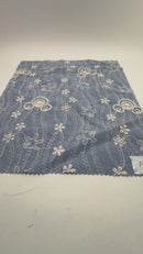 12" Fashion Doll F0218 Blue with White Design Fabric