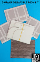 12" Fashion Doll Diorama Box Shiplap Grey Wall Kit by TFS