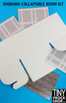 12" Fashion Doll Diorama Box Shiplap Grey Wall Kit by TFS