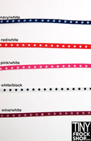 1/8 Inch Wide - 12" Fashion Doll Single Dotted Faced Satin Ribbon - 1 Yard Cut