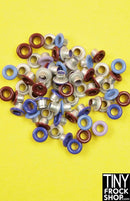 1/8 Inch -  12 Inch Fashion Doll Small Round Mixed Color Eyelets Pack of 12 - Tiny Frock Shop