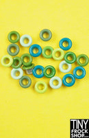 1/8 Inch -  12 Inch Fashion Doll Small Round Mixed Color Eyelets Pack of 12 - Tiny Frock Shop