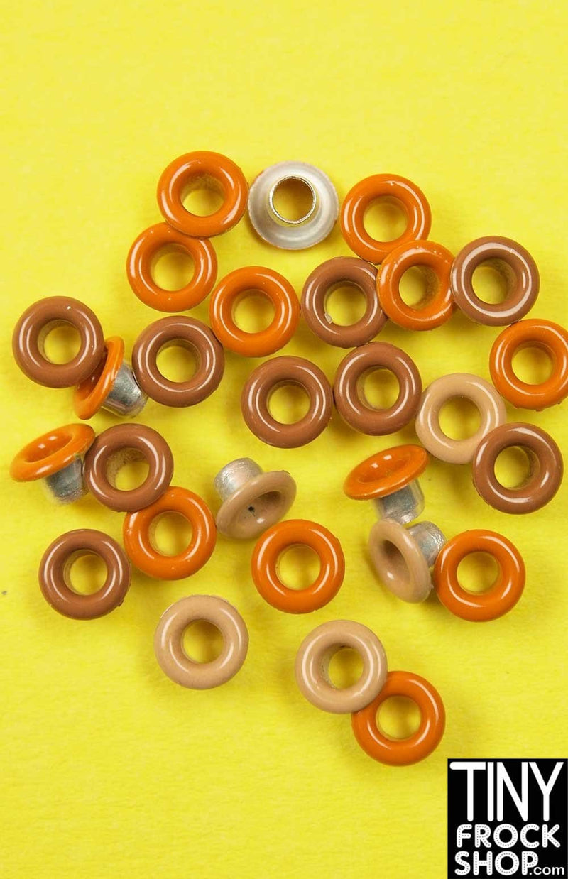 1/8 Inch - Barbie Small Round Mixed Color Eyelets Pack of 12 - Tiny Frock Shop