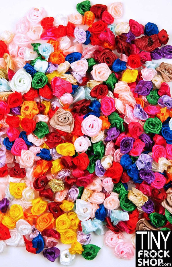 10mm - 18mm - Barbie Mixed Color Rosette Trim - Pack Of 12! - Tiny Frock Shop