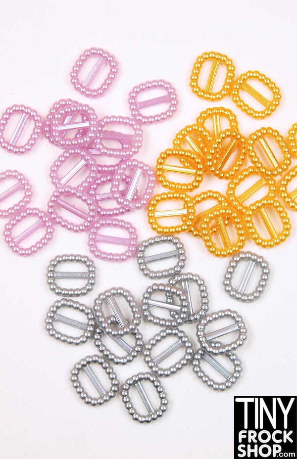 8mm - 12mm - Barbie Pearl Mini Buckles - Pack Of 2! - Tiny Frock Shop