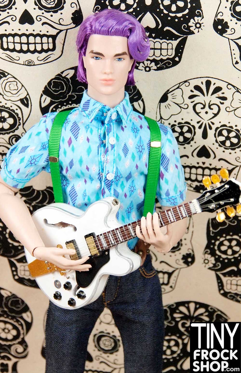 Barbie J-GM29 White Guitar - TinyFrockShop.com