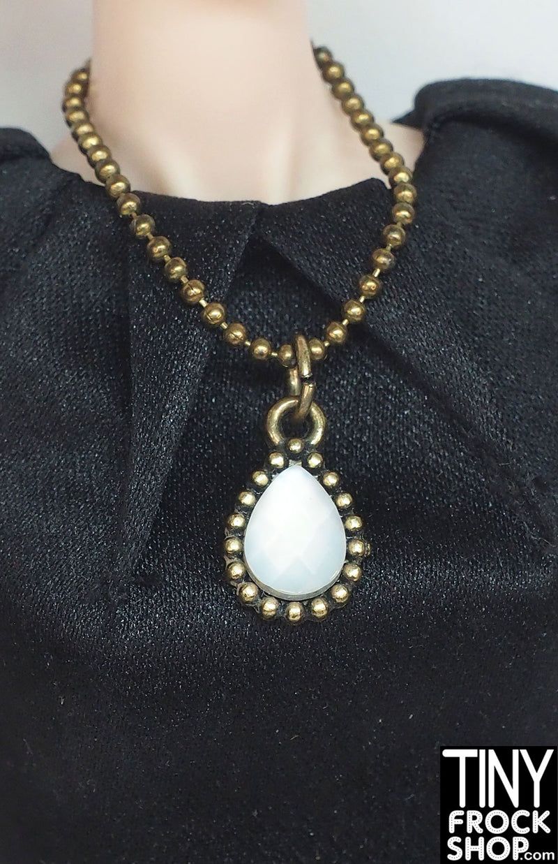 12" Fashion Doll Opal Faceted Teardrop Necklace by Pam Maness