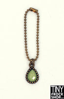 12" Fashion Doll Sage Faceted Teardrop Necklace by Pam Maness