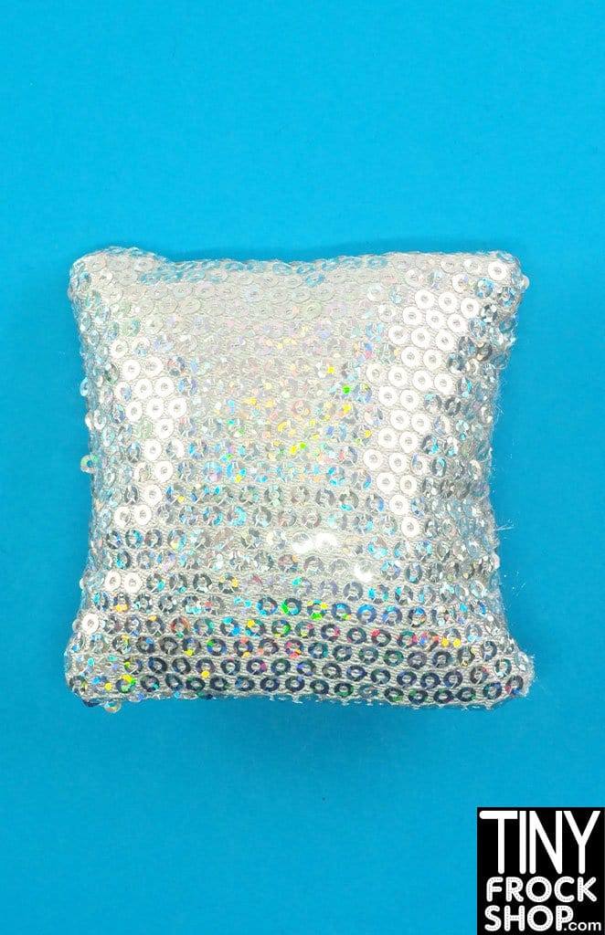 12" Fashion Doll Silver Hologram Sequin Pillow by Dress that Doll