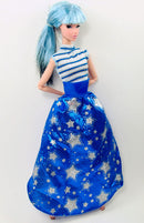 12" Fashion Doll Stars Metallic Skirt
