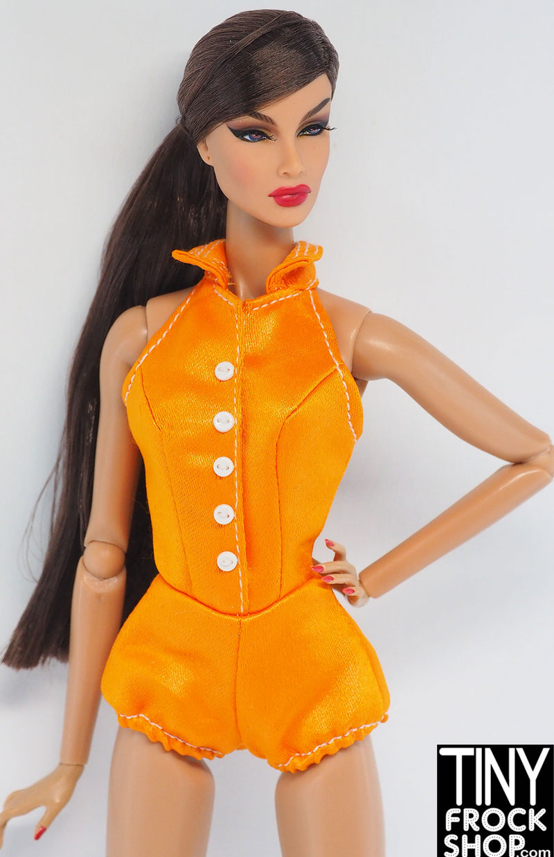 12" Fashion Doll 2007 Fashion Model Hollywood Hostess Orange Satin Jumpsuit