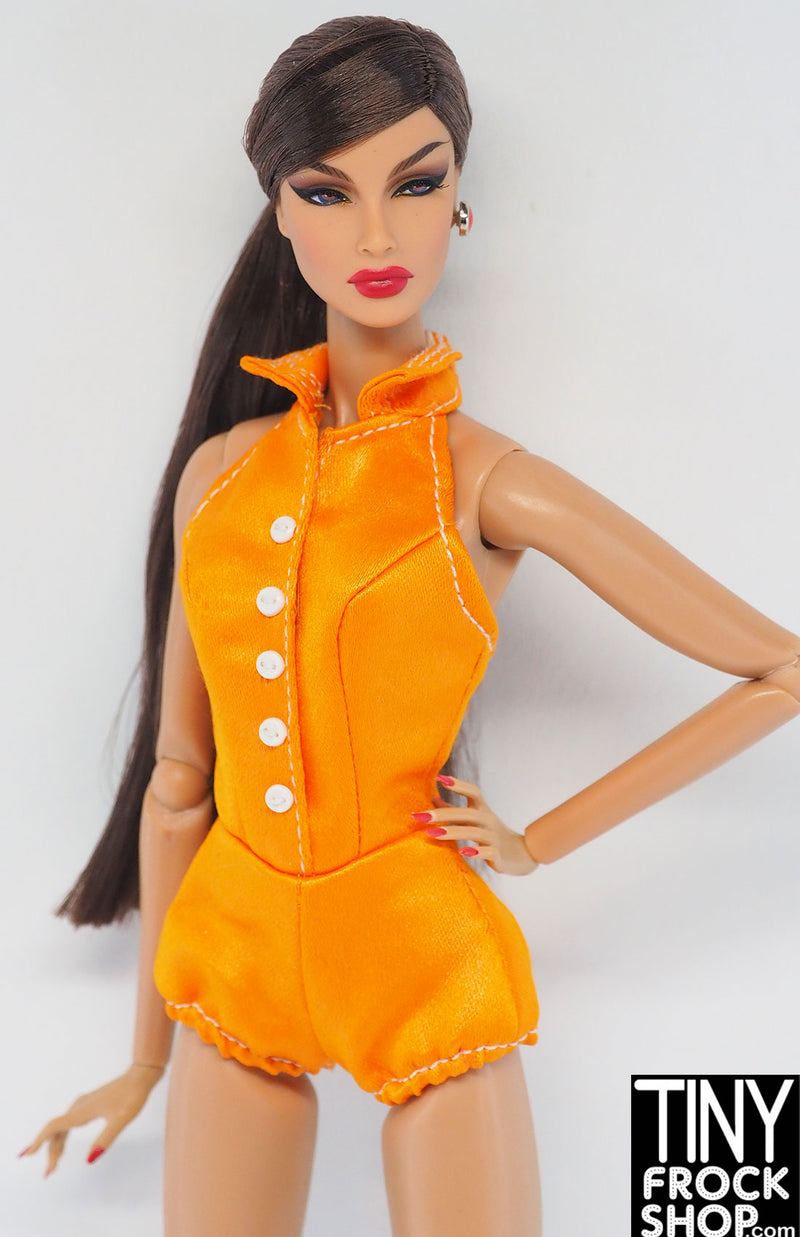 12" Fashion Doll 2007 Fashion Model Hollywood Hostess Orange Satin Jumpsuit