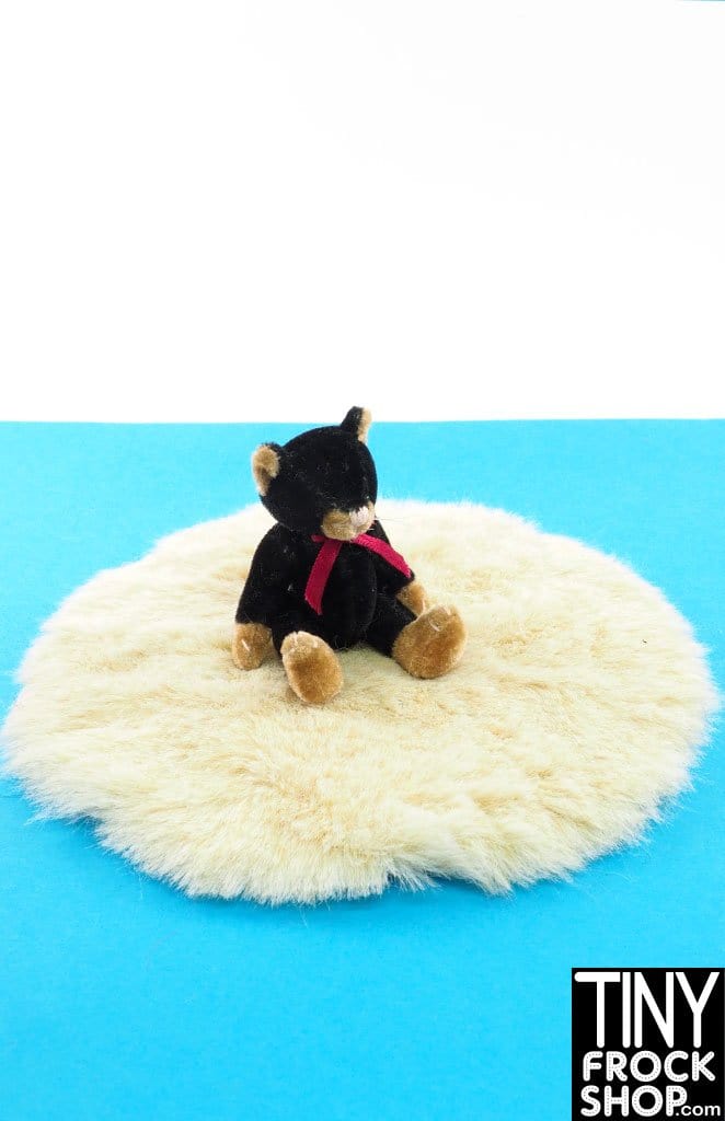 12" Fashion Doll 6 inch Round Fur Area Rugs by Pam Maness