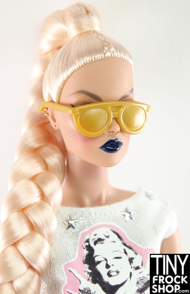 12 Inch Fashion Doll Gold Sunglasses - TinyFrockShop.com