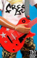 12 Inch Fashion Doll Red Star Guitar with Strap - Tiny Frock Shop