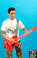 12 Inch Fashion Doll Red Star Guitar with Strap - Tiny Frock Shop