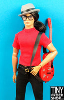 12 Inch Fashion Doll Red Star Guitar with Strap - Tiny Frock Shop