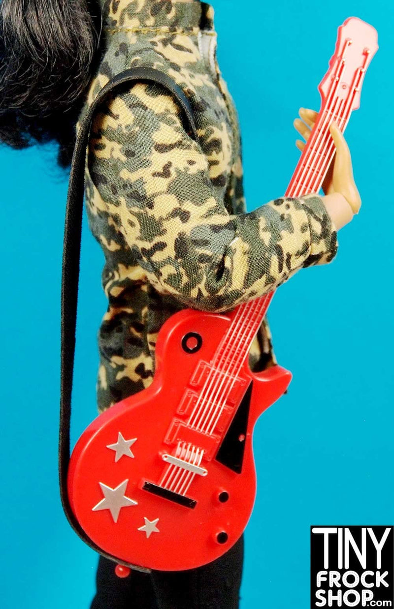 12" Fashion Doll Avastars Red Star Guitar with Strap