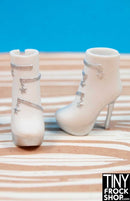 12" Fashion Doll White Star Zip Boots - Tiny Frock Shop