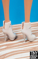 12" Fashion Doll White Star Zip Boots - Tiny Frock Shop
