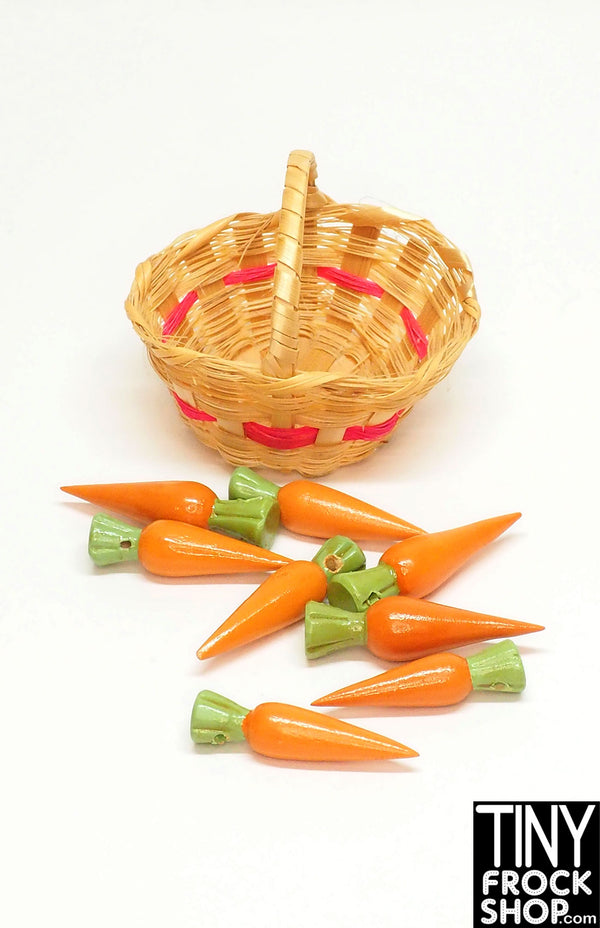 12" Fashion Doll Basket of Carrots