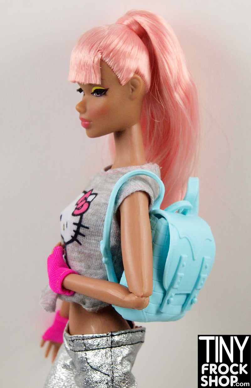 12 Inch Fashion Doll Blue Backpack - TinyFrockShop.com