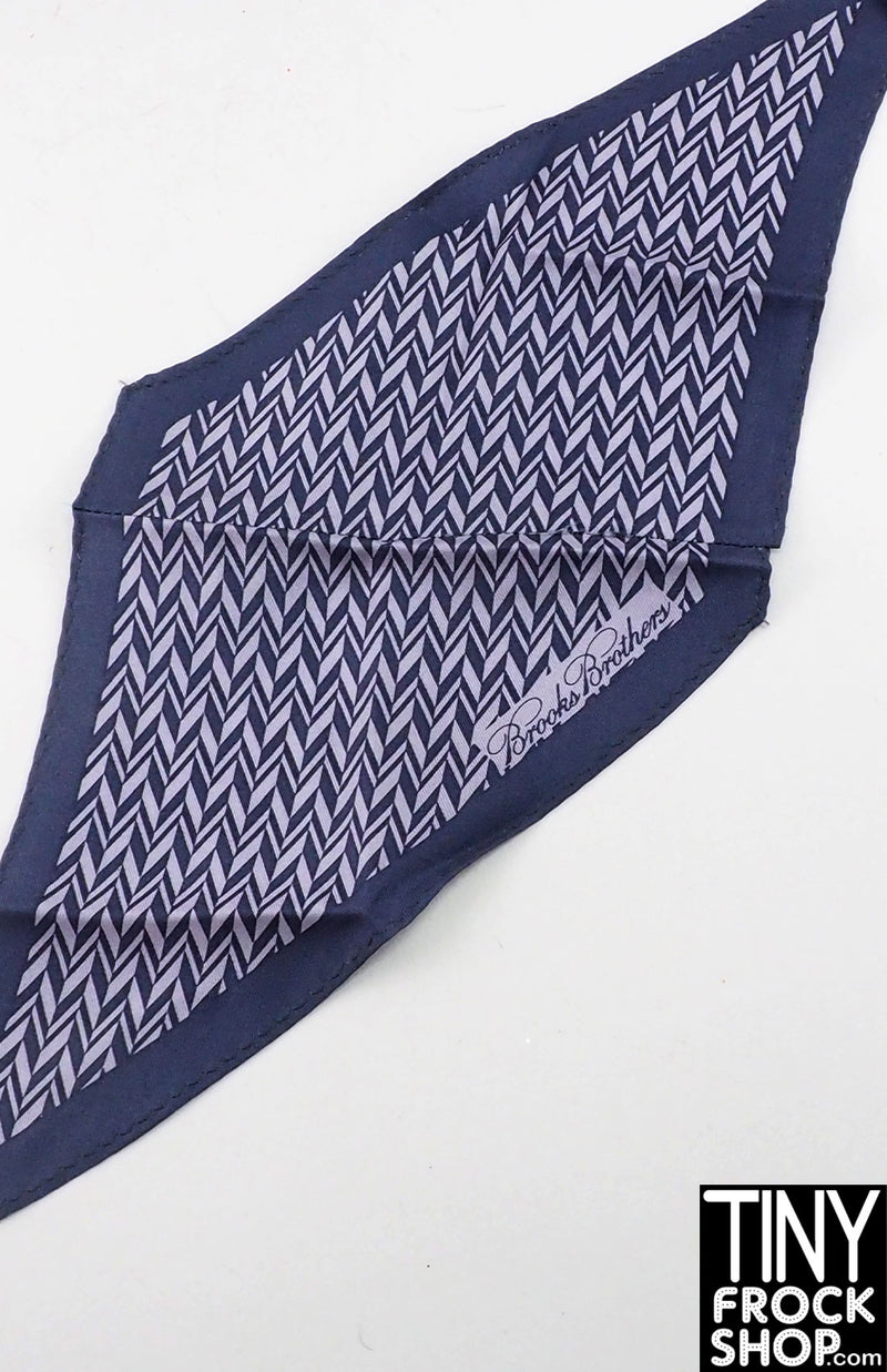 12" Fashion Doll Blue Chevron Brooks Brothers Silk Scarf