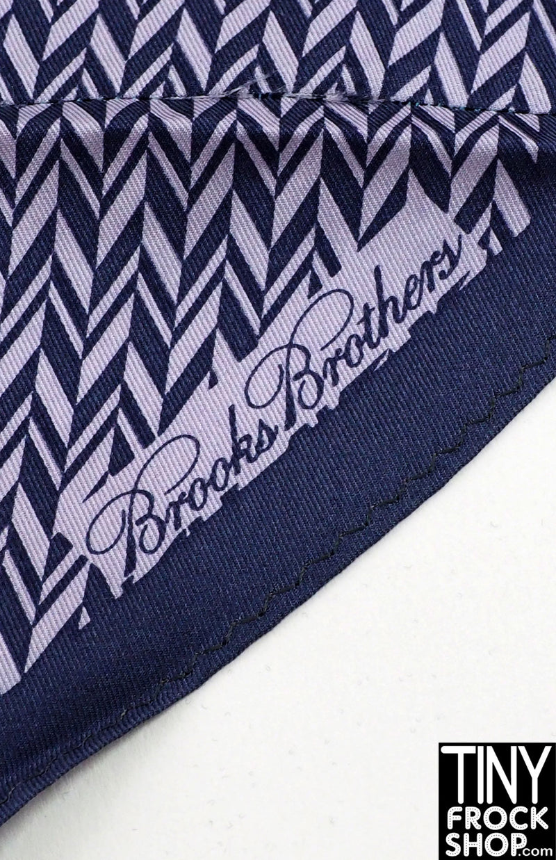 12" Fashion Doll Blue Chevron Brooks Brothers Silk Scarf