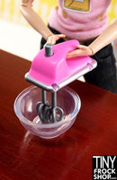 12 Inch Fashion Doll Chrome And Pink Working Handmixer - New - TinyFrockShop.com